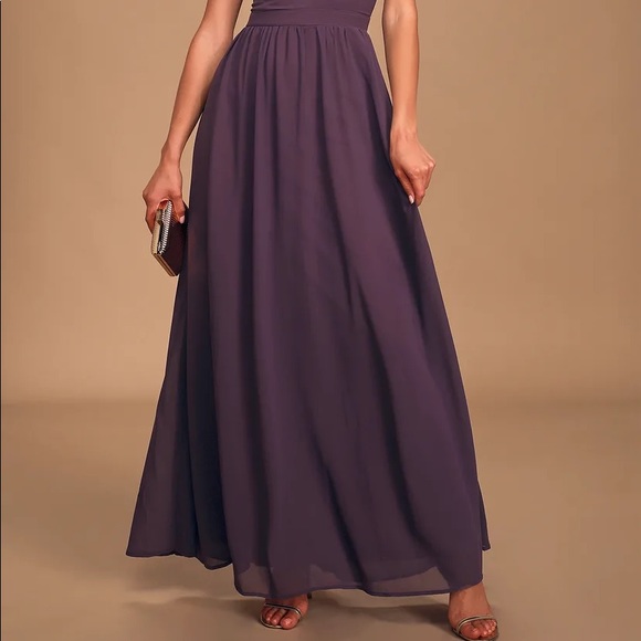 NWOT Lulu’s Air of Romance Dusty Purple Maxi Dress - Sz M - Picture 2 of 14